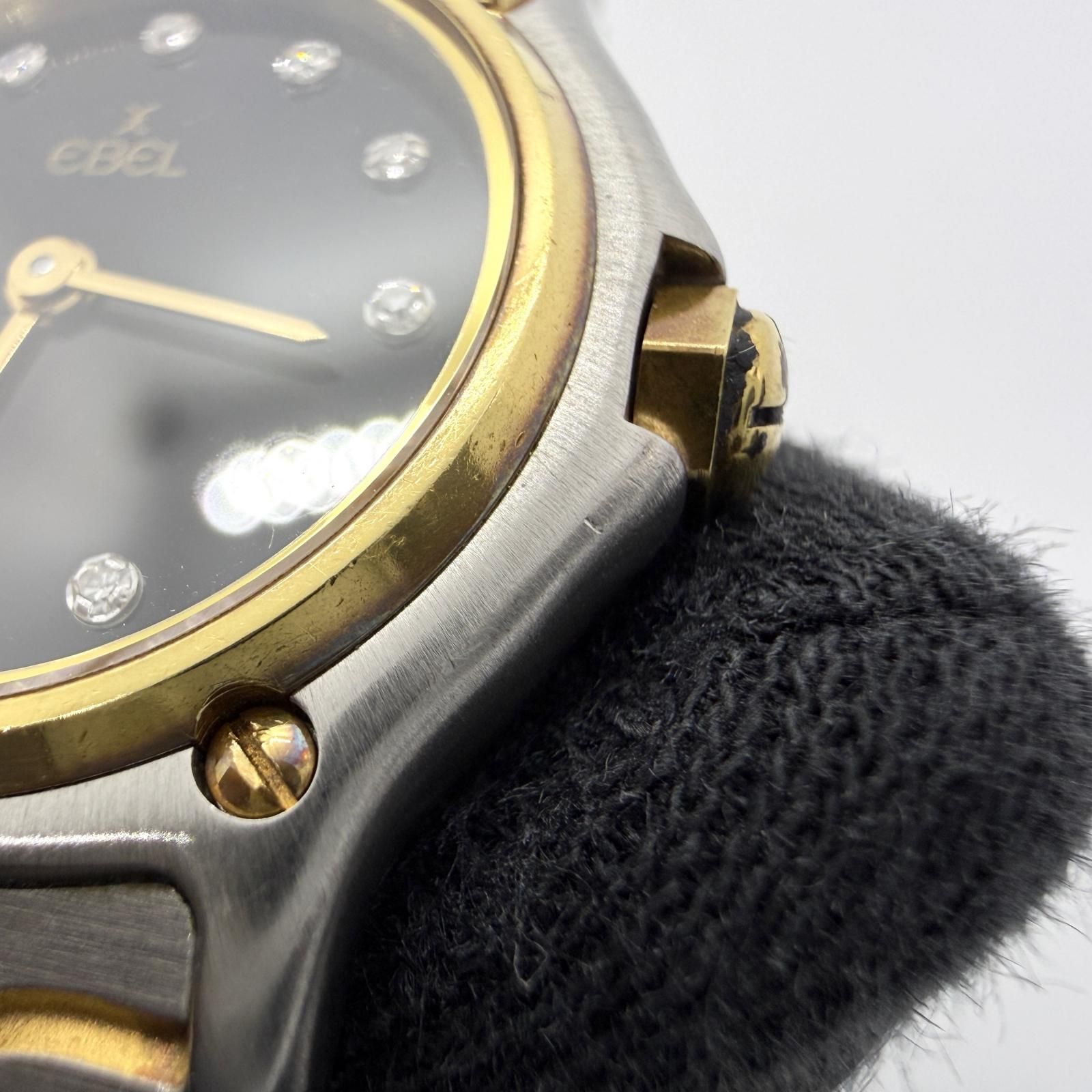 EBEL エベル 18K GOLD BEZEL 11669862 ブラック QZ レディース 腕時計