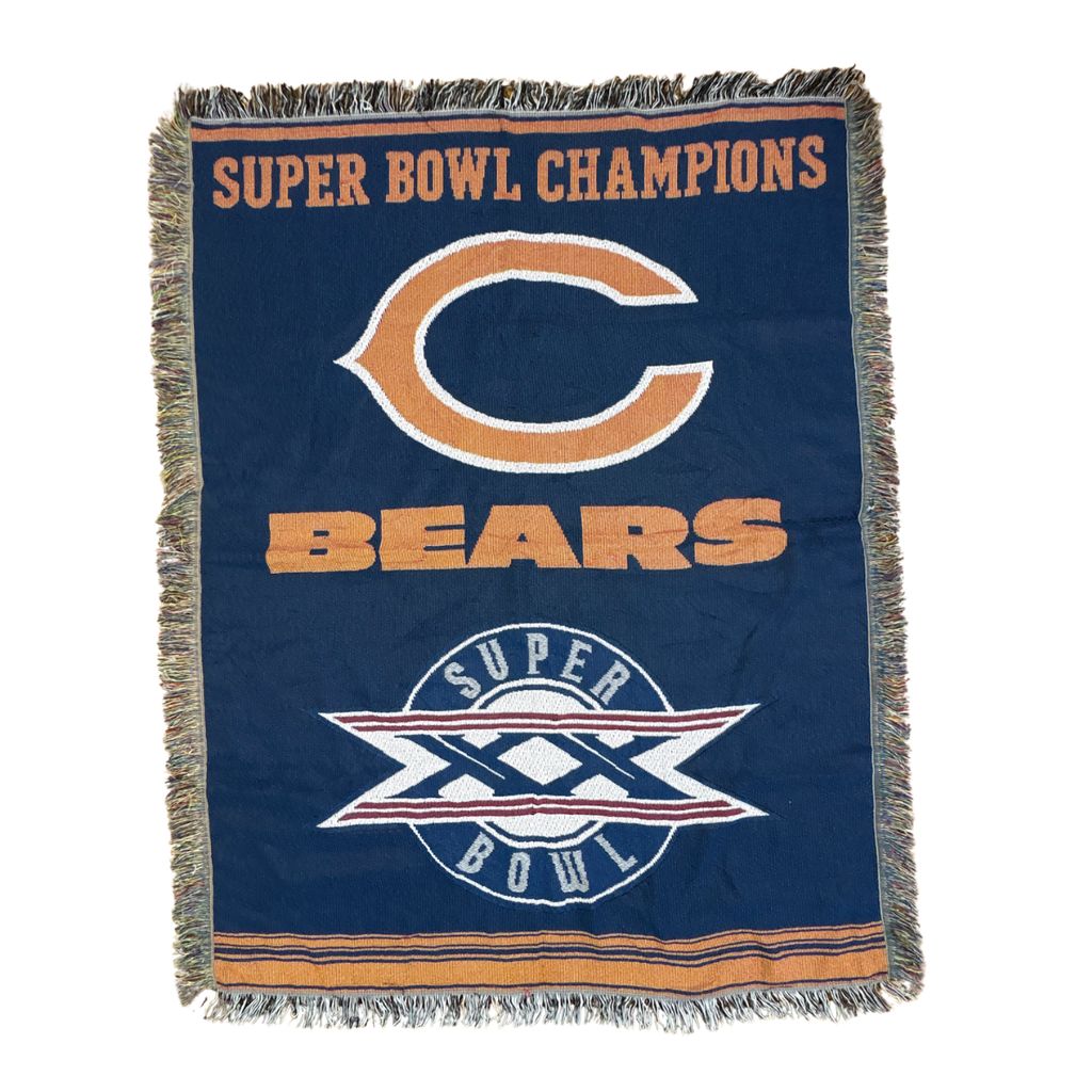 vintageラグ ブランケット マルチカバー タペストリー シカゴベアーズ スーパーボウル NFL Rug Throw Blanket Bears 2631
