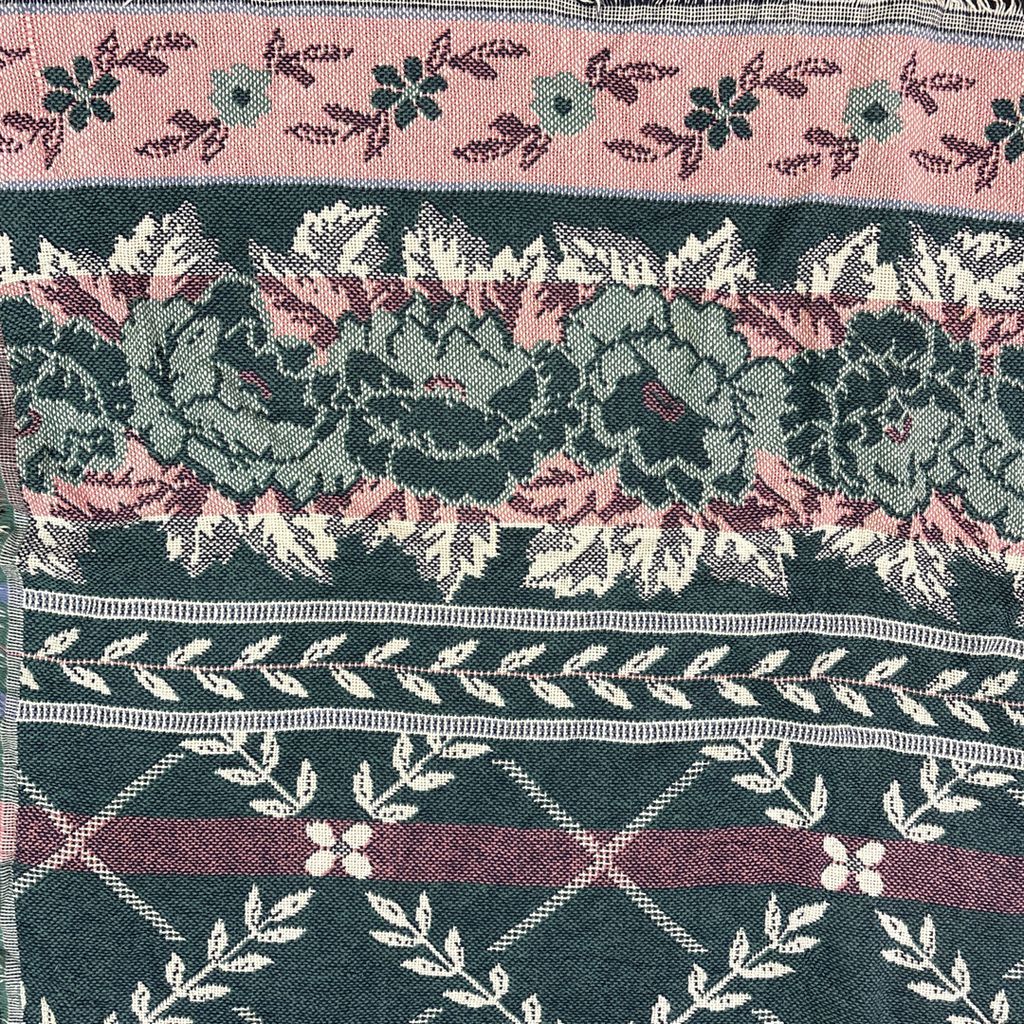 vintageラグ ブランケット マルチカバー タペストリー フラワー 花