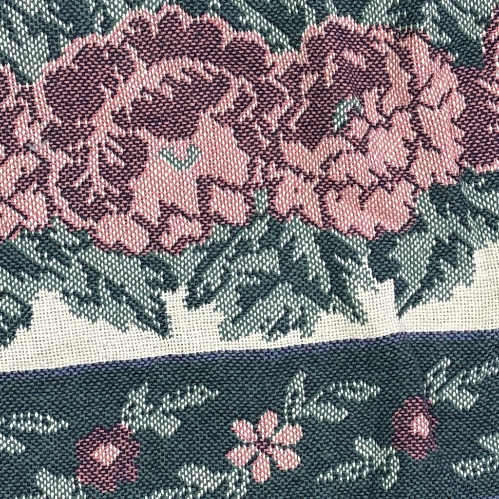 vintageラグ ブランケット マルチカバー タペストリー フラワー 花