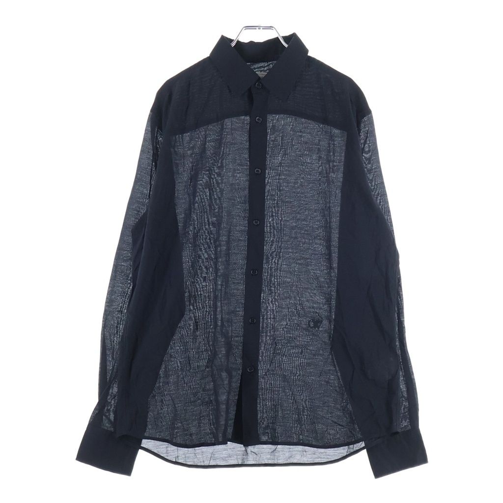OFF-WHITE (オフホワイト) 23AW Ow Emb Silkjer Round Shirt 長袖シャツ ブラック OMGE024F23FAB0031010