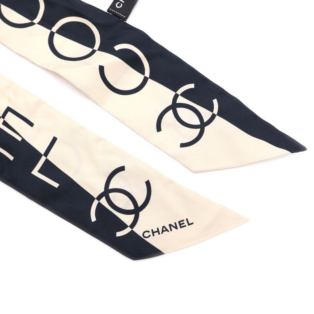 CHANEL (シャネル) ココマーク ロゴ シルク スカーフ ツイリー