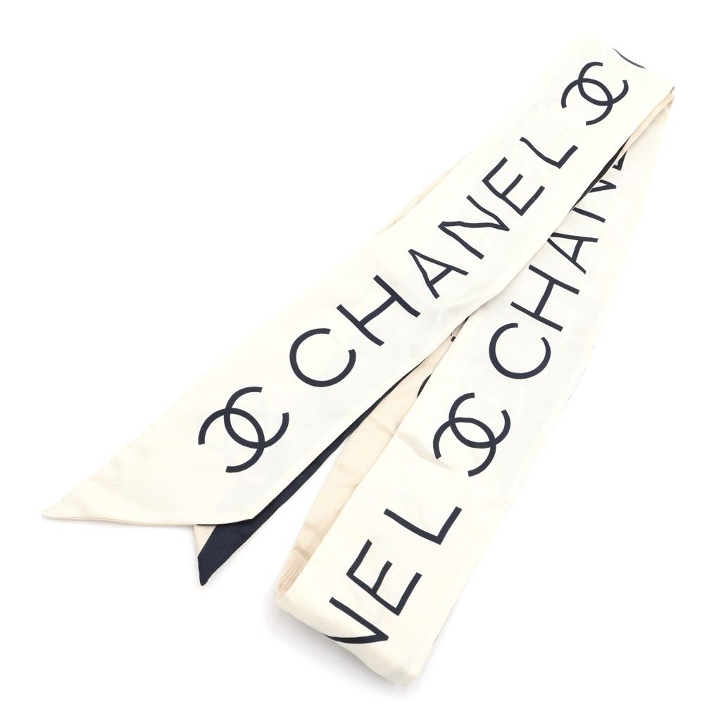 CHANEL (シャネル) ココマーク ロゴ シルク スカーフ ツイリー