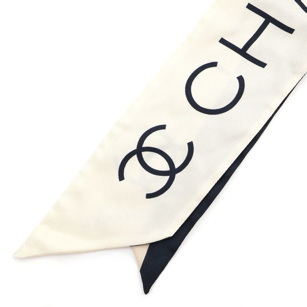CHANEL (シャネル) ココマーク ロゴ シルク スカーフ ツイリー