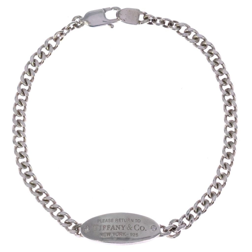 TIFFANY & Co. (ティファニー) リターントゥ オーバル ブレスレット IDタグ ダイヤモンド SV925 シルバー