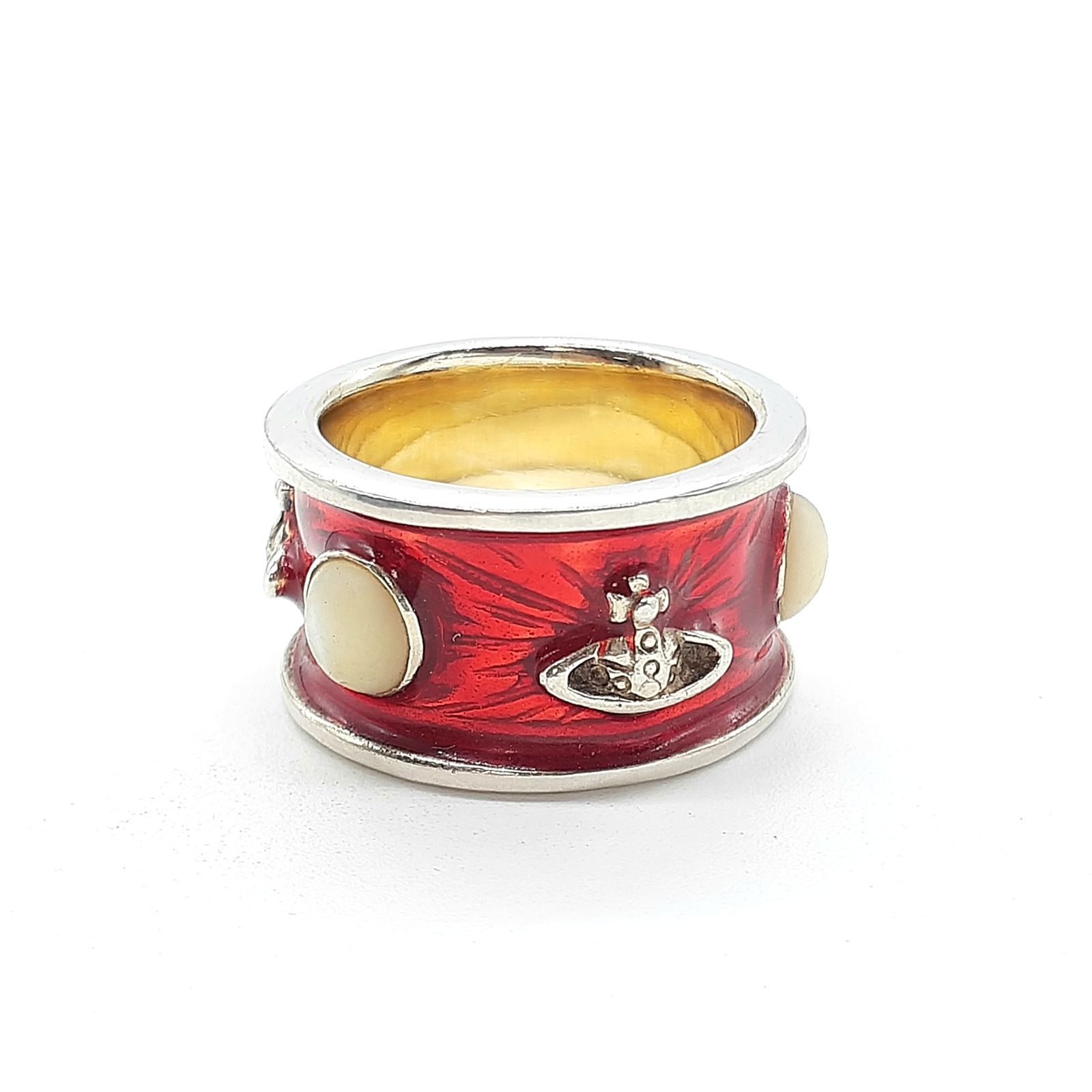 Vivienne Westwood ヴィヴィアンウエストウッド リング SILVER 925 シルバー 初期モデル ヴィンテージ キングリング パール エナメル レッド オーブ S 32,175円