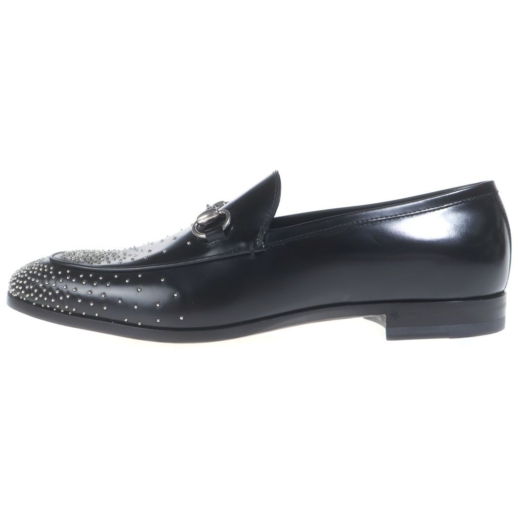 GUCCI (グッチ) 26SS スタッズ ホースビット レザー ローカットシューズ ローファー ブラック 851395