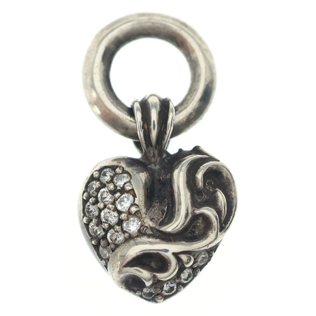 CHROME HEARTS (クロムハーツ) HEART CHARM P/D ハートチャーム パヴェダイヤ ペンダントトップ シルバー -