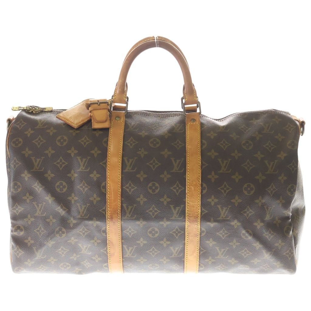 LOUIS VUITTON (ルイヴィトン) モノグラム キーポルバンドリエール50 2WAYハンドバッグ ボストンバッグ トラベルバッグ ショルダーバッグ ブラウン レザー×PVC M41416 ゴールド金具 46,200円