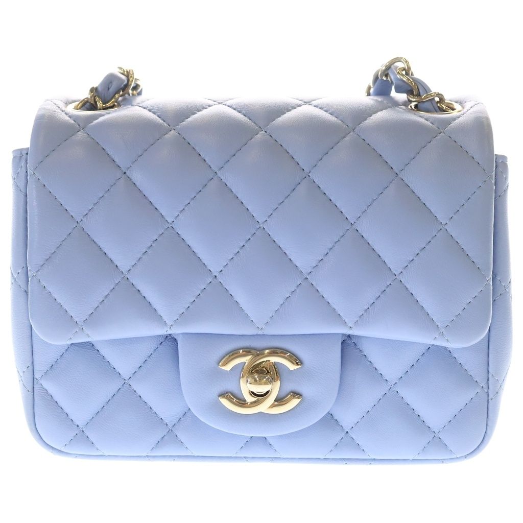 CHANEL (シャネル) ミニマトラッセ17 チェーンショルダーバッグ ミニバッグ パープル ラムスキン A35200 ゴールド金具