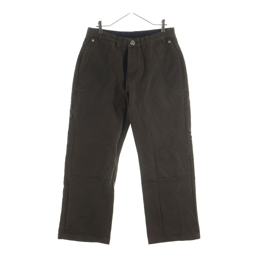 CHROME HEARTS (クロムハーツ) Cemetery Cross Leather Patch Cotton Cargo Pants セメタリークロス レザーパッチ コットンカーゴパンツ ブラウン ‐