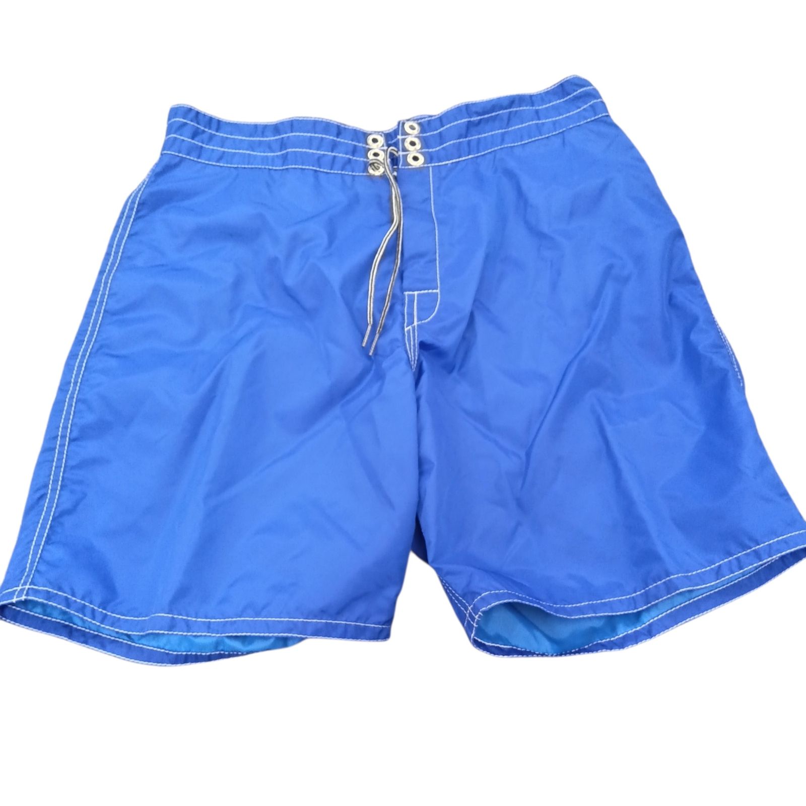 未使用 BIRDWELLバードウェル BEACH BRITCHES ビーチ・ブリッチズ アメリカ製 ボードショーツ サーフ サイズ表記34 青 ブルー 系 レジャー用 J15291RK