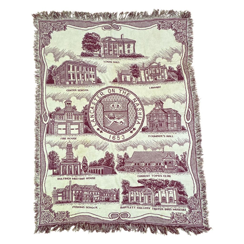 vintageラグ ブランケット マルチカバー タペストリー 名所 マサチューセッツ州 ランカスター 歴史 建築 Rug Throw Blanket Landmarks 2428
