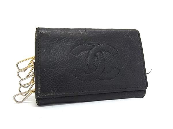 CHANEL シャネル ココマーク キャビアスキン 6連 キーケース 鍵入れ