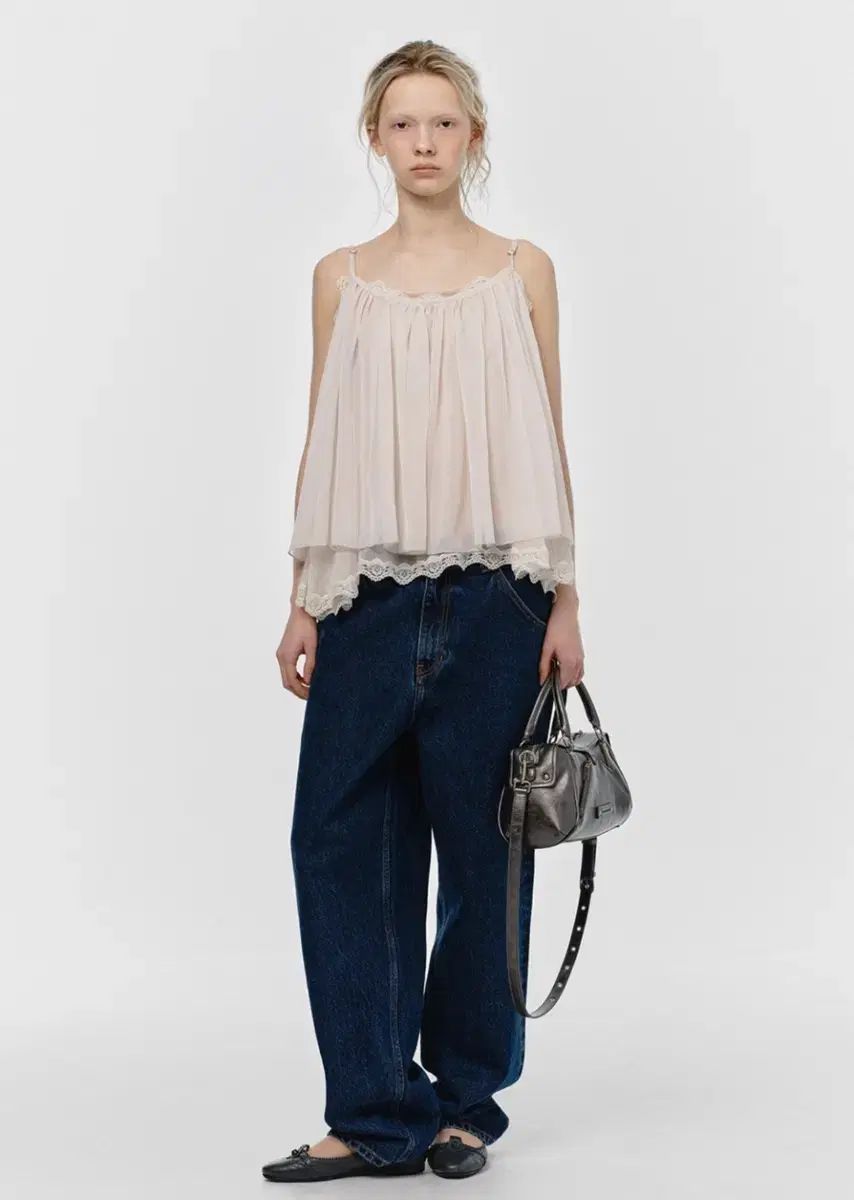 サンバーンプロジェクト ブラウス ノースリーブ ANGLED LACE SLEEVELESS BLOUSE CREAM