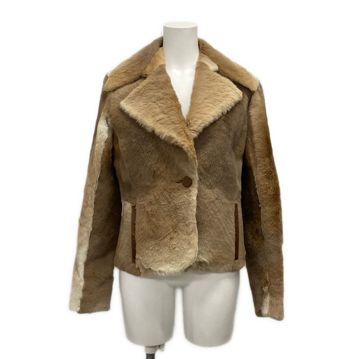 Max Mara(マックスマーラ) コート サイズI 42 レディース - ベージュ ショート丈/リアルファー レザー 28,730円