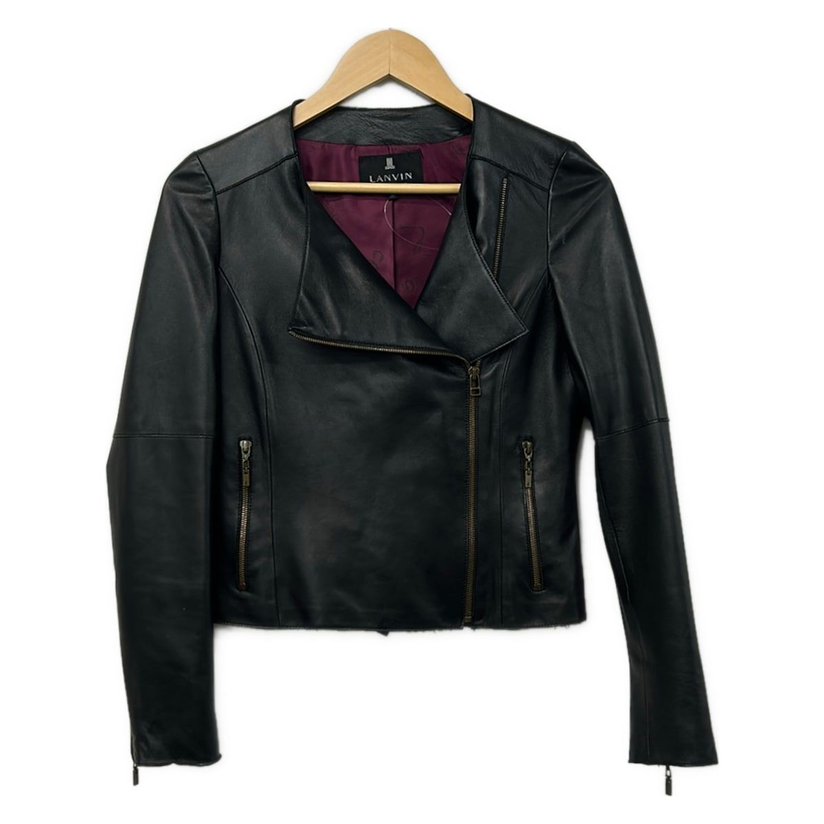 LANVIN COLLECTION(ランバンコレクション) ライダースジャケット サイズ36 S レディース美品 - 黒 長袖/ライダース/ショート丈 10,998円