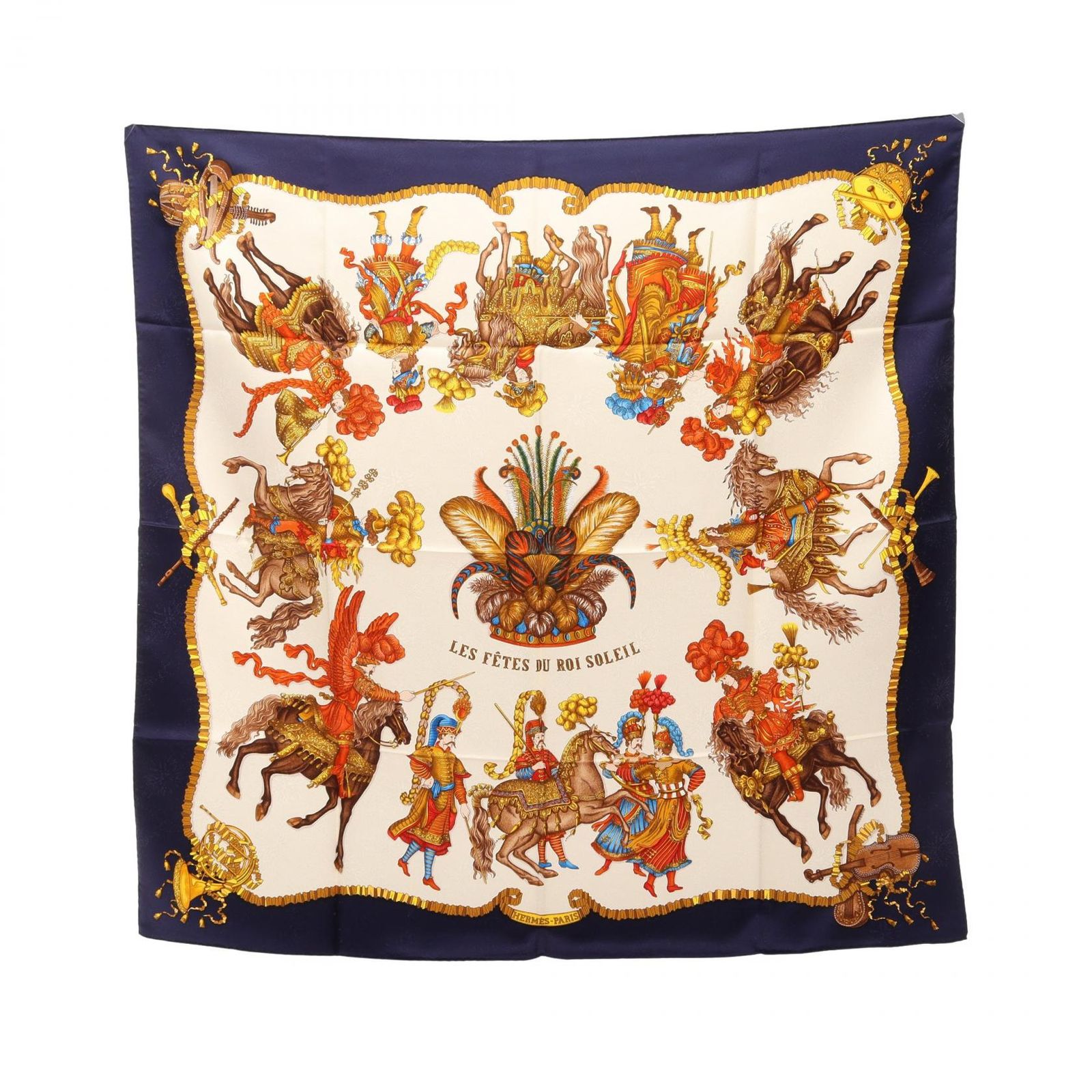 HERMES エルメス カレ90 LES FETES DU ROI SOLEIL スカーフ