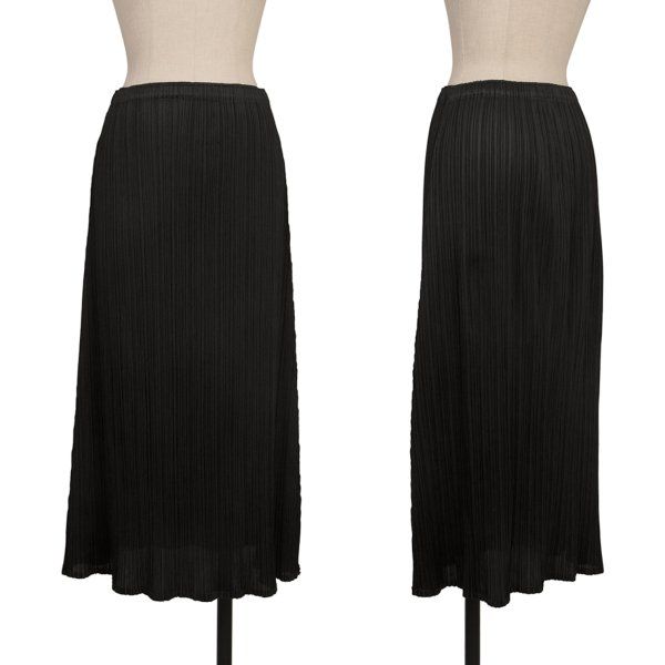 プリーツプリーズPLEATS PLEASE Aラインアウトシームデザインスカート 黒2