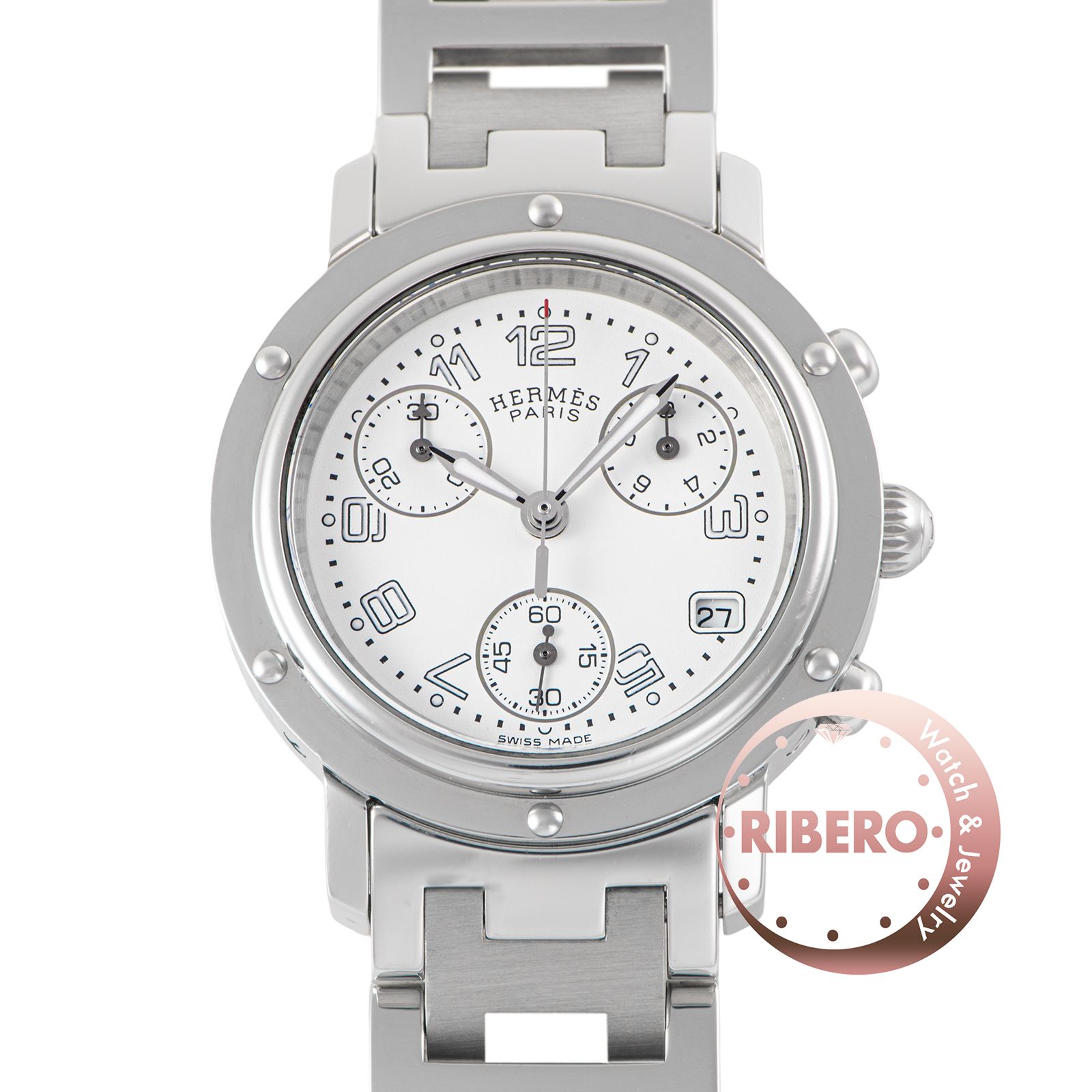 HERMES エルメス クリッパー クロノグラフ CL1.310 ステンレススチール【中古】