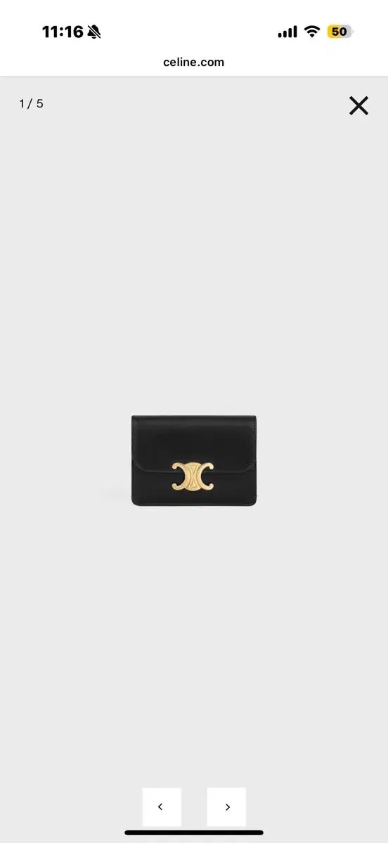 Celine セリーヌ SHINee（シャイニー）カーフスキン フラップ カード ホルダー ブラック