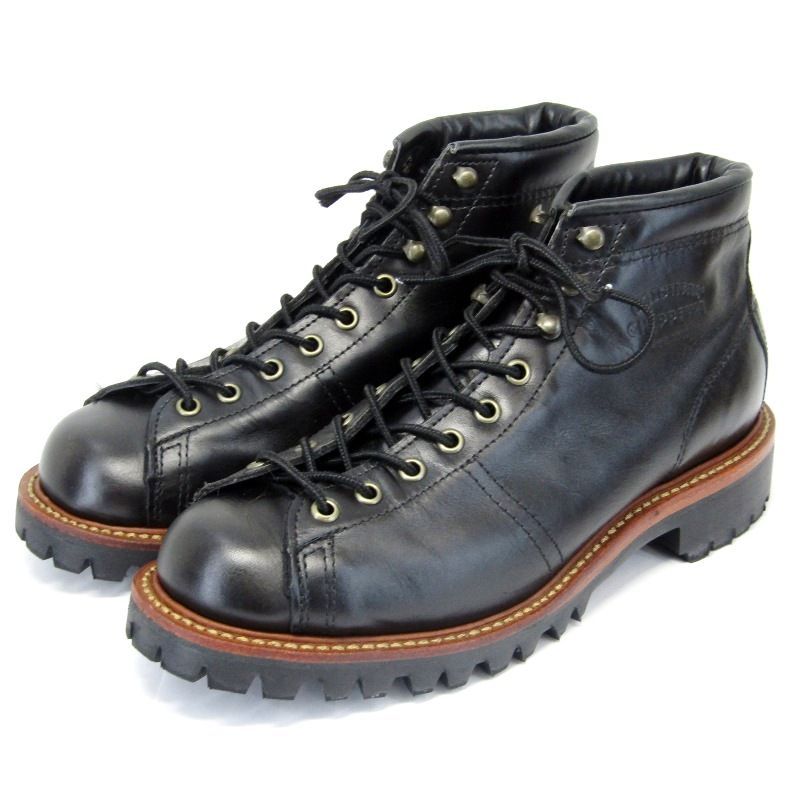 CHIPPEWA チペワ US7E 25cm フィールドブーツ 1901G42 レーストゥトゥ オイルドレザー モンキーブーツ ワークブーツ ブラック 35005792