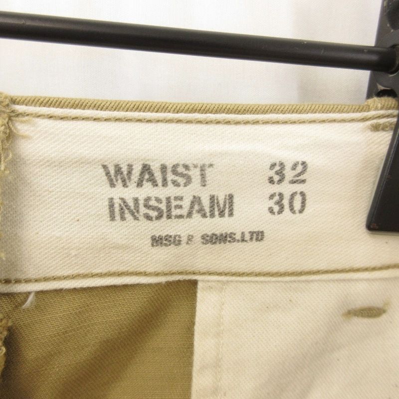 MSG & SONS エムエスジーアンドサンズ チノパンツ ウエポンクロス CHINO PANTS チノトラウザーズ ベージュ 32 71016406