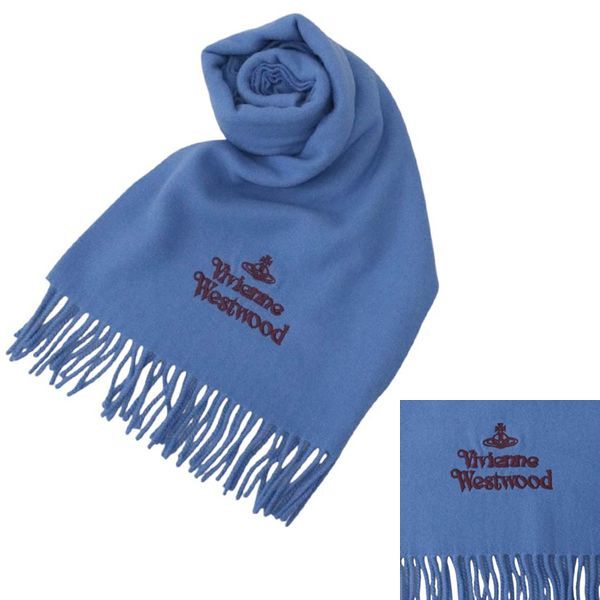 ヴィヴィアンウエストウッド マフラー Vivienne Westwood 25-W00Q7-K401 BLUE ブルー レディース メンズ マフラー