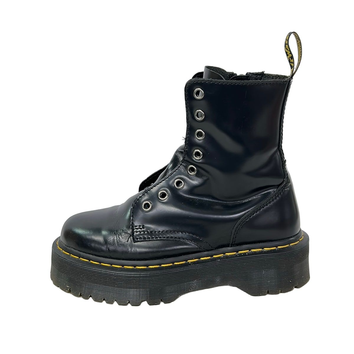 Dr.Martens(ドクターマーチン) ショートブーツ EU38 レディース - 黒 紐なし レザー