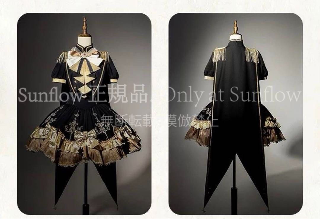 再入荷 【送料無料】コスプレ衣装 ミリタリロリータドレゴール中世リボマン地雷コスプレ