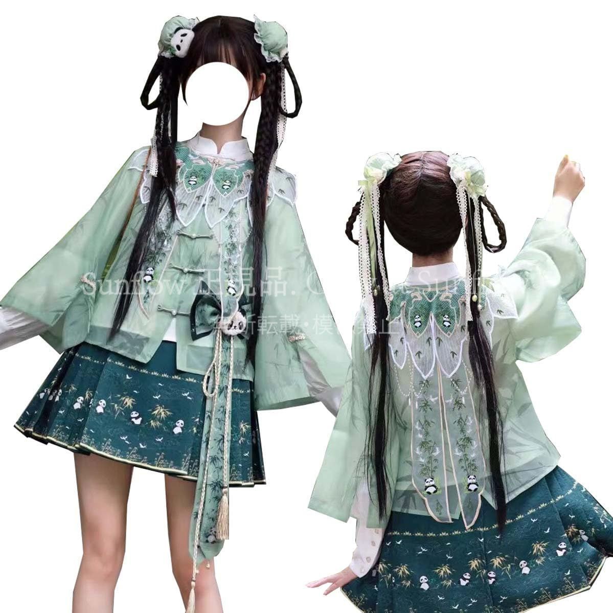 再入荷 【特価】人気商品★中華風 パンダ ゴスロリ 民族風 漢服 チャイナドレス風 ロリィタ 森ガール かわいい クリスマス 仮装 袖 お姫様 姫系 Lolit