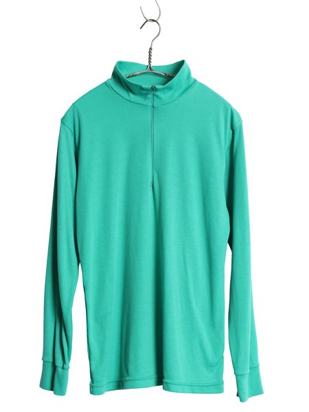 90s USA製 パタゴニア キャプリーン 長袖 Tシャツ メンズ M 古着 90年製 オールド Rマーク ハーフジップ ロンT ストレッチ ハイネック 緑