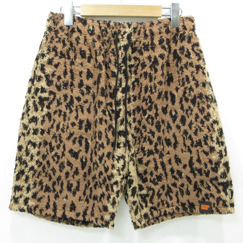 【三重本店】 中古 NEIGHBORHOOD | ネイバーフッド レオパード柄 ショートパンツ X HIPPOPOTAMUS . TERRY CLOTH SHORT PANTS 261TSHIN-PTM01 ブラウン サイズ：S 【107】