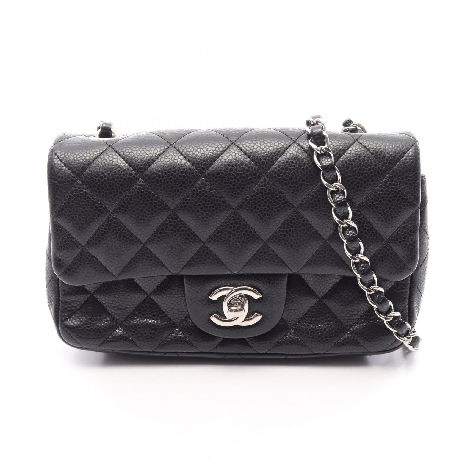 シャネル CHANEL ショルダーバッグ ミニマトラッセ ブラック キャビアスキン(グレインドカーフ) ミニマトラッセ チェーンショルダー レディース Used A 405,360円