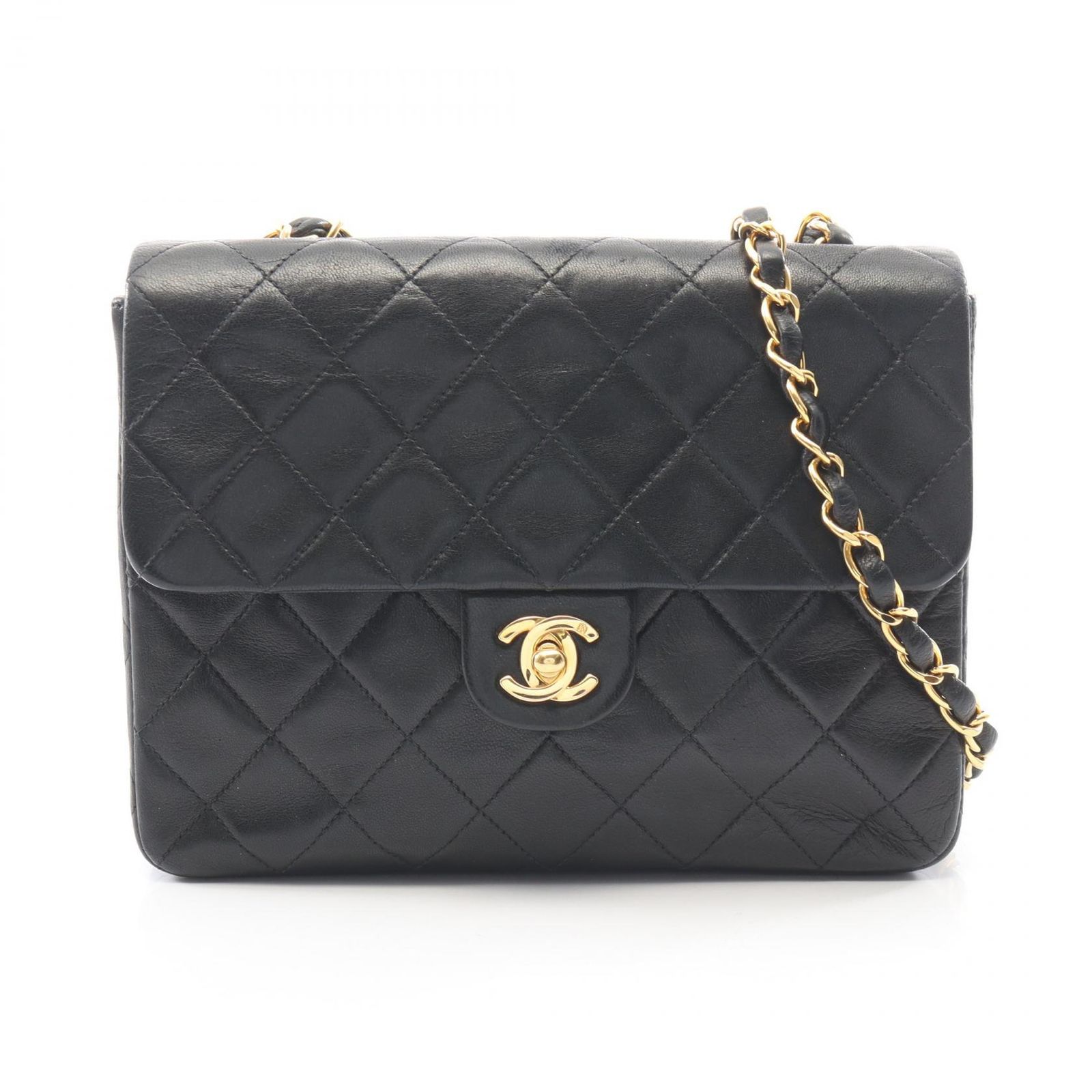 シャネル CHANEL ショルダーバッグ ミニマトラッセ20 ブラック ラムスキン（羊革） ミニマトラッセ チェーンショルダー レディース Used B