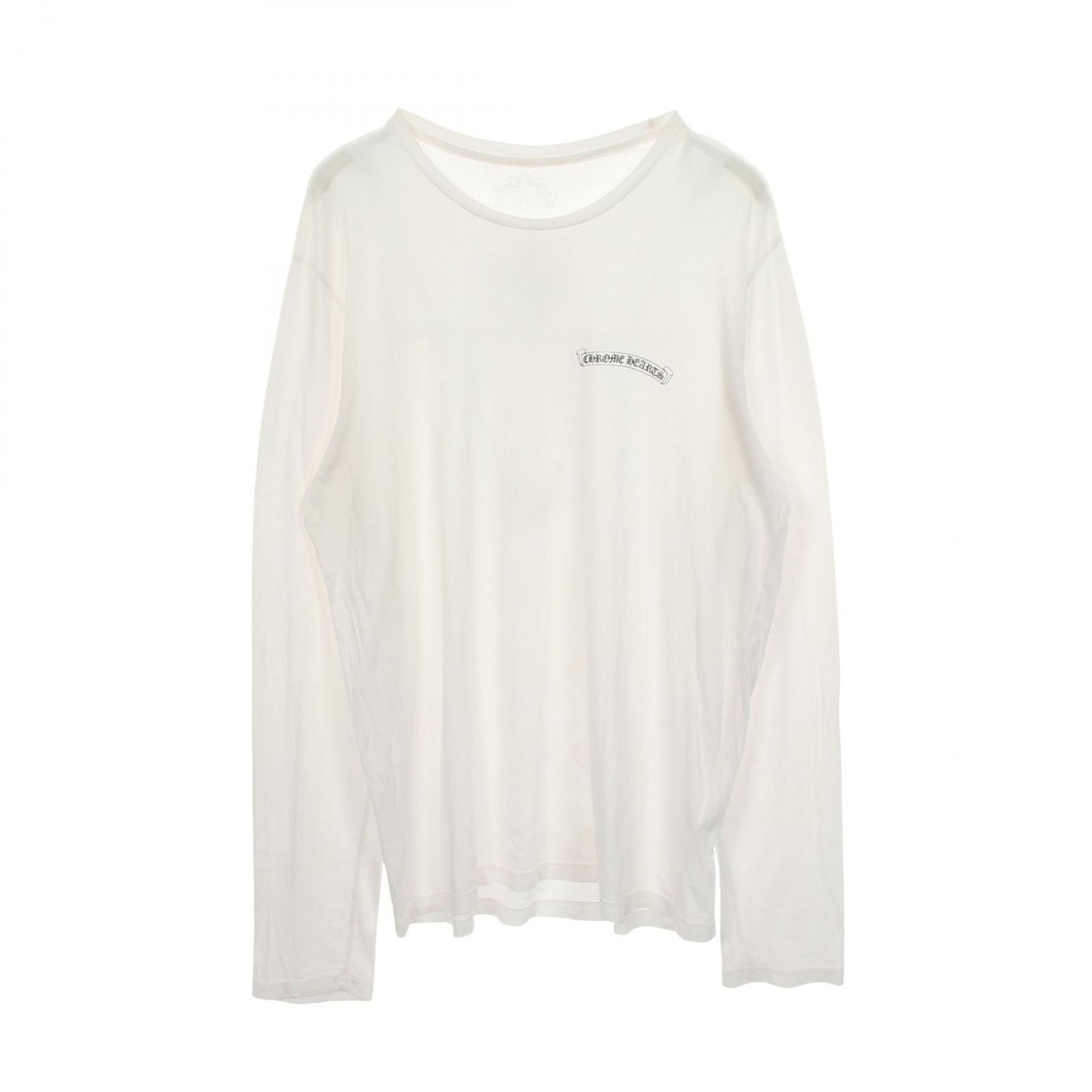 クロムハーツ CHROME HEARTS 長袖Tシャツ CHプラス スクロールラベル コットン CHプラス Tシャツ メンズ Used A