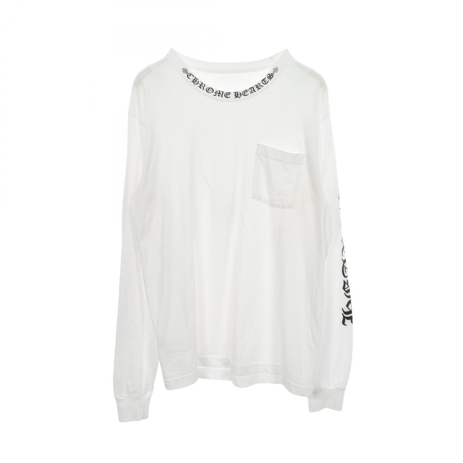 クロムハーツ CHROME HEARTS 長袖Tシャツ ネックロゴ アームロゴ ポケット付き コットン 長袖Tシャツ メンズ Used A