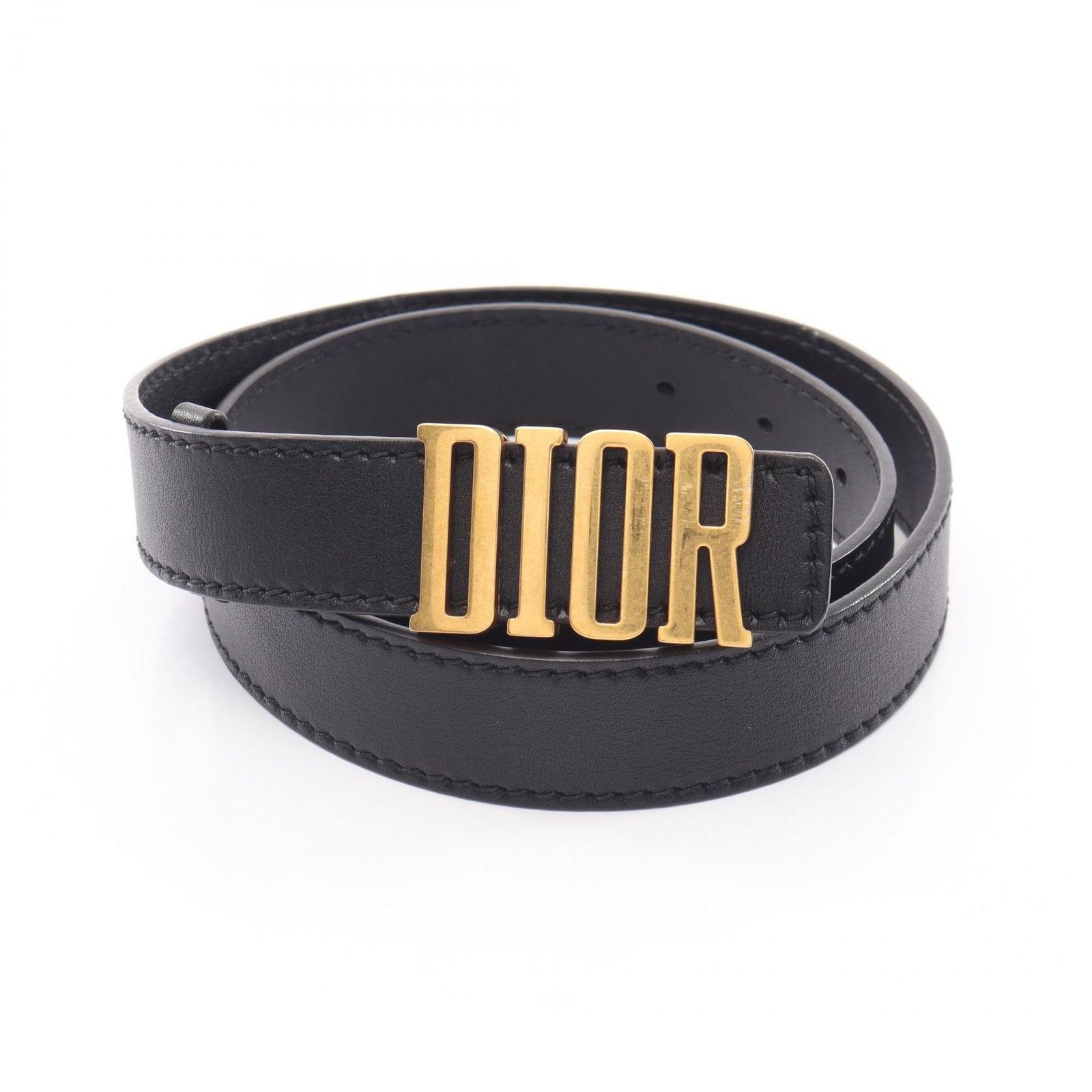 ディオール Dior ベルト DIORロゴ レザー ベルト レディース Used A