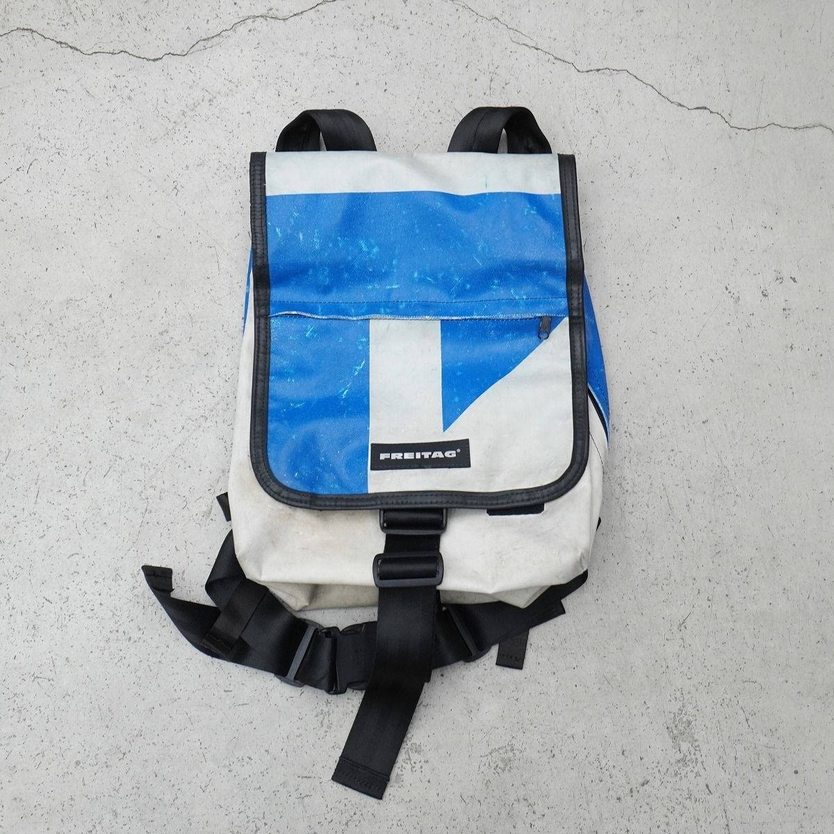希少 FREITAG BONANZA フライターグ ボナンザ 廃盤モデル シリーズ G5.1 リュック バックパック デイ バッグ 青白 66Q★2