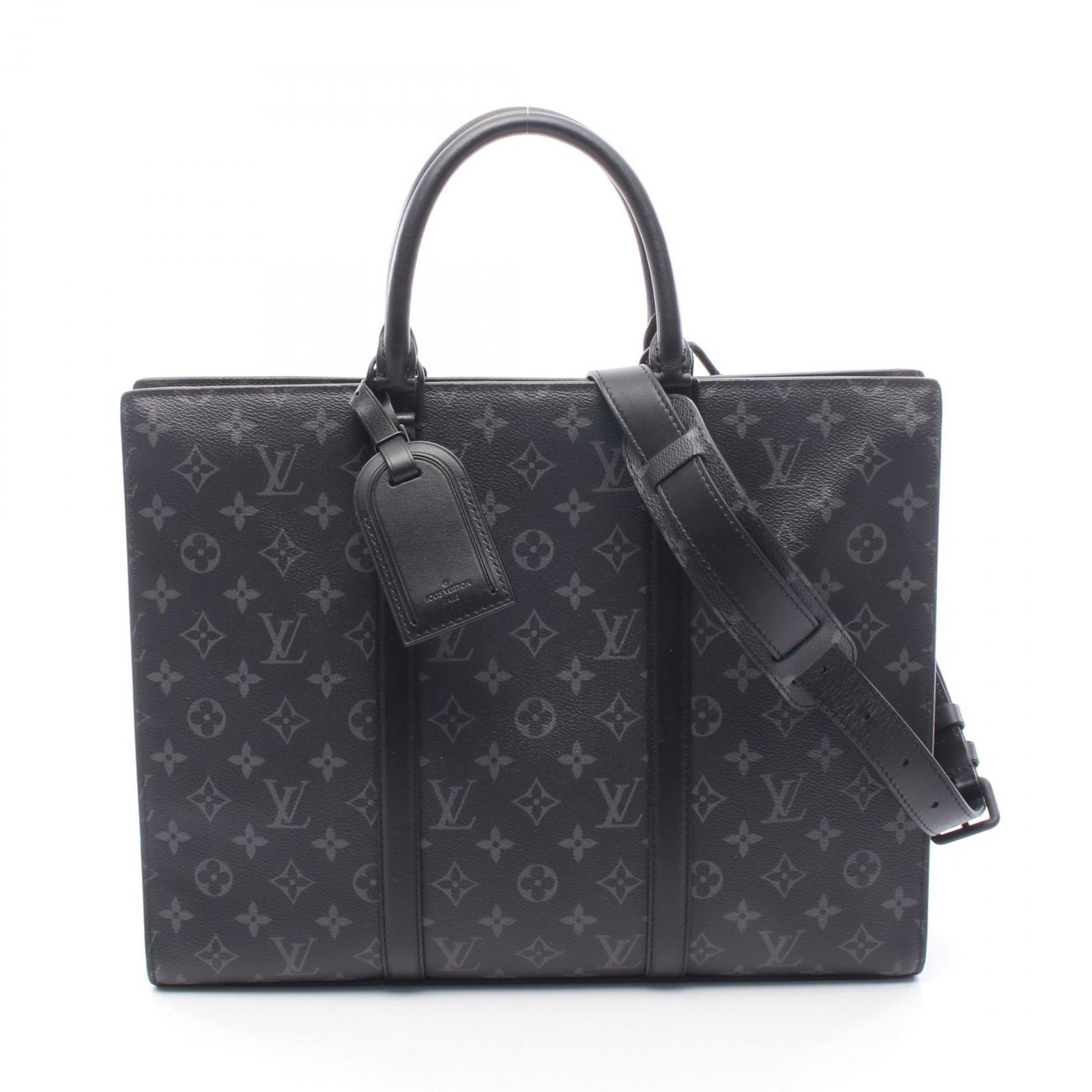 ルイ・ヴィトン LOUIS VUITTON ビジネスバッグ サックプラホリゾンタルジップ モノグラムエクリプス 2WAY M45265 PVCコーティングキャンバス レザー サックプラ・ホリゾンタル ジップ