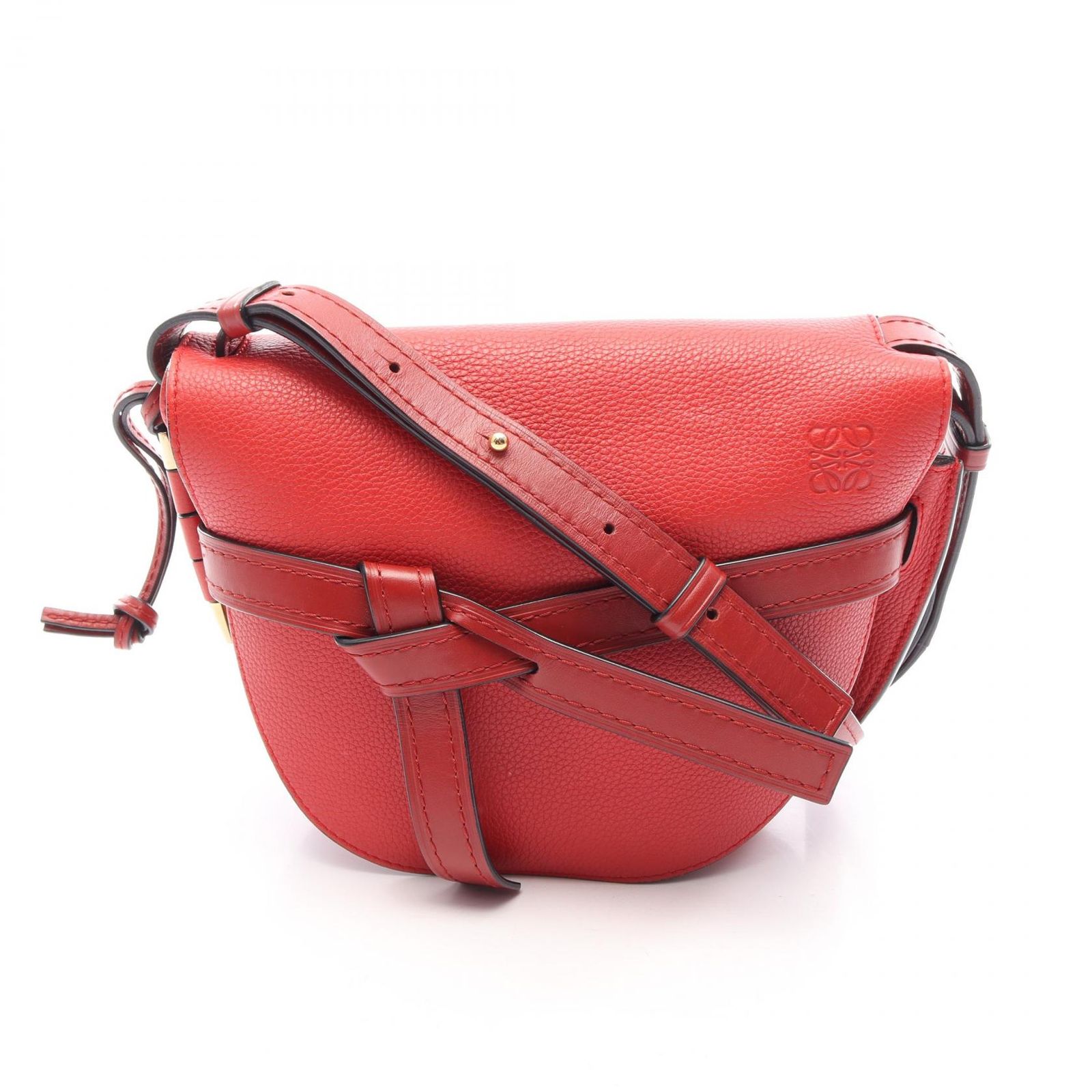 ロエベ LOEWE ショルダーバッグ GATE BAG ゲートバッグ スモール レッド レザー ゲートバッグ スモール レディース Used A