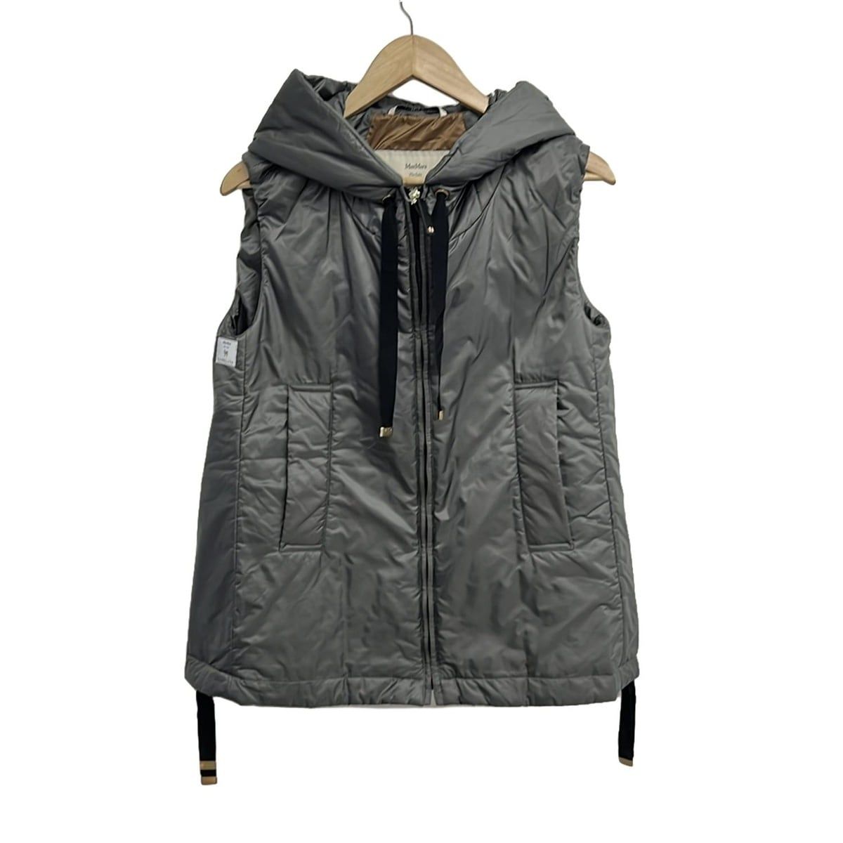 Max Mara(マックスマーラ) ダウンベスト サイズJP40 レディース - ダークグレー The Cube/ジップアップ/冬物