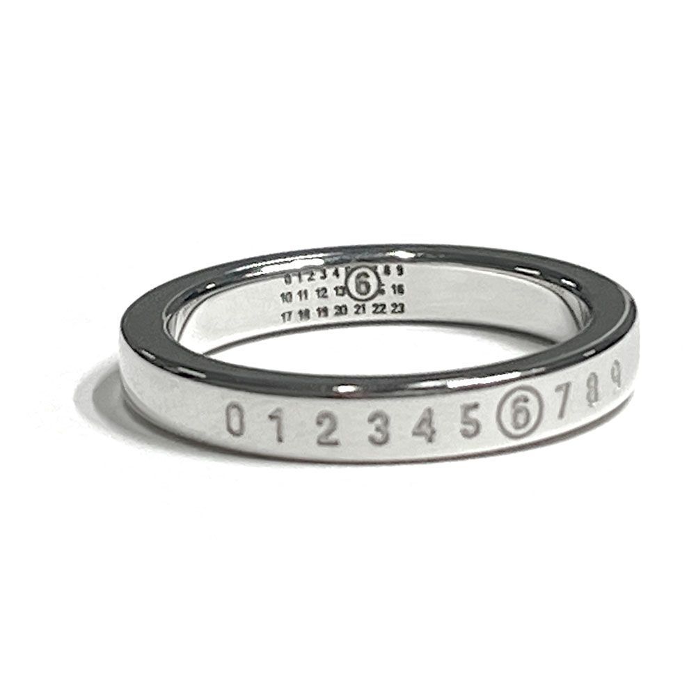 新品　MM6 Maison Margiela リング ニューメリック ミニマル シグネチャー ナンバーロゴリング 指輪 シルバー SM6UQ0059 P6469 951 レディース メンズ ユニセックス 2026AW(