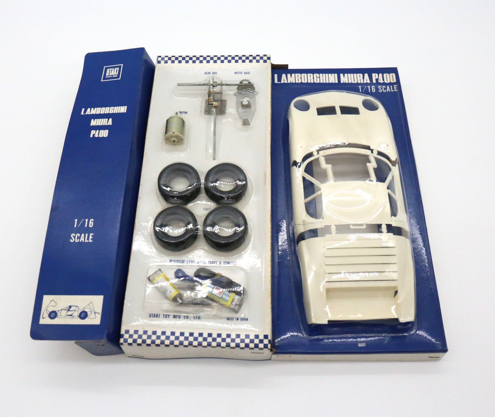 【絶版品】オオタキ 1/16 ランボルギーニ ミウラ P400 プラモデルキット モーター付 KIT NO.OT3-15