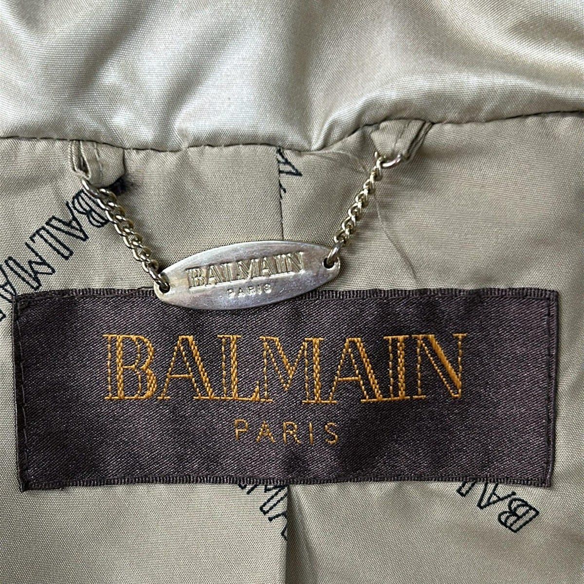 BALMAIN(バルマン) ダウンコート サイズL レディース - ベージュ 長袖 