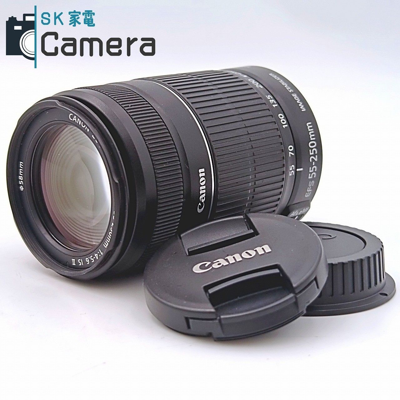 【中古】 Canon EF-S 55-250ｍｍ F4-5.6 IS II キャノン キャップ付 9,750円