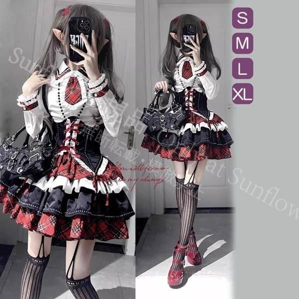 再入荷 人気商品★ロリータ 上下セット スカート可愛い お姫様 ブラウス スカート Lolita ロリータ服 ロリータ リボン 可愛い アイドル衣装 コスチューム コスプレ衣装