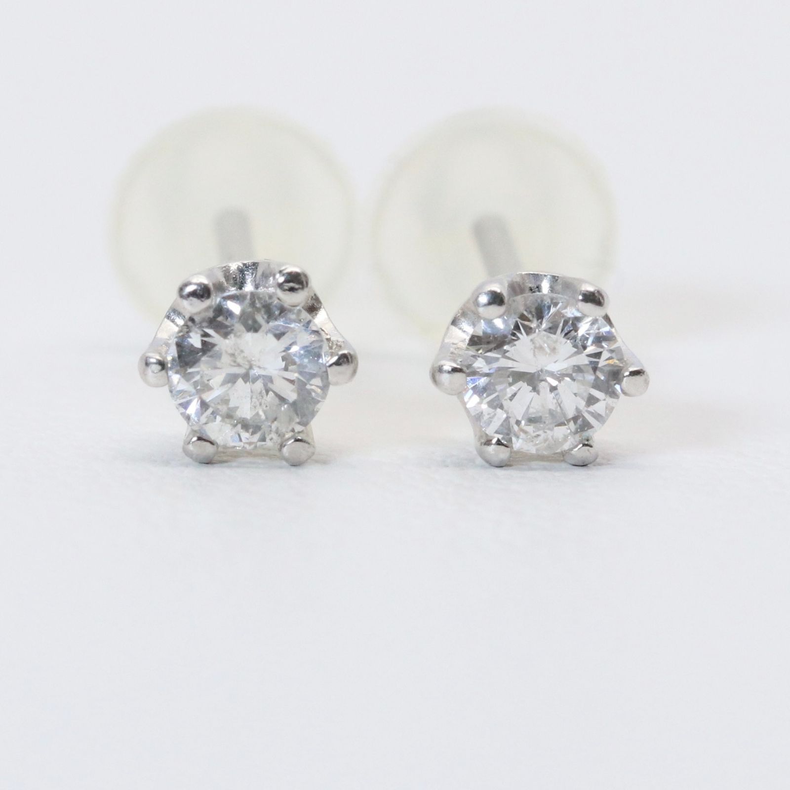 プラチナ pt900 0.26ct 一粒 ダイヤ ピアス/24-2554
