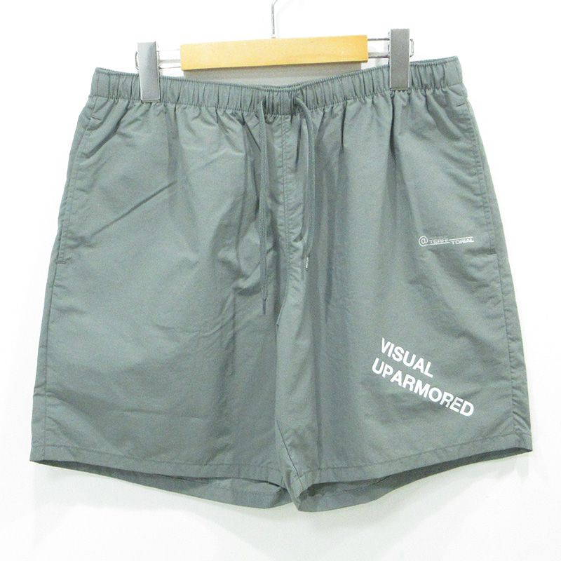 【三重本店】 中古 W)TAPS | ダブルタップス ロゴプリントPERTEXショートパンツ パーテックス 防水 261CWDT-PTM06 グレー サイズ：3 【107】