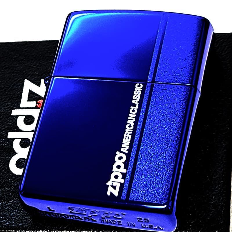 ZIPPO スマートライン イオンブルー ジッポ ライター ロゴ 青 かっこいい シンプル メンズ おしゃれ ギフト プレゼント